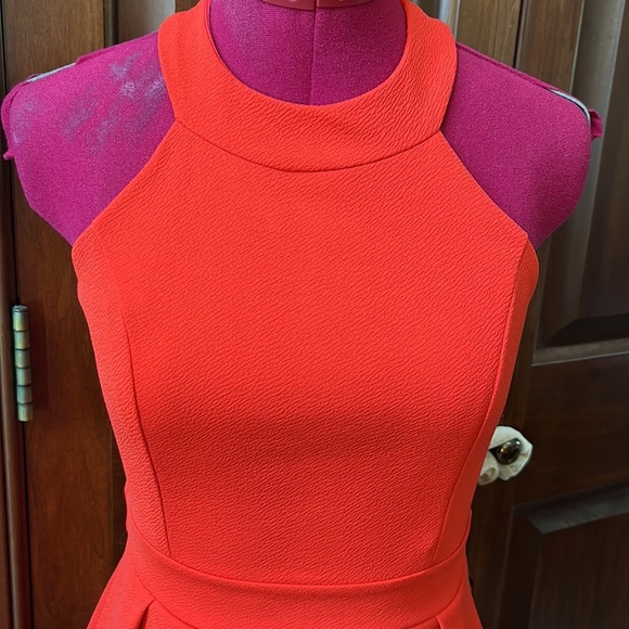 Just me Dress mini skater style Halter dress sleeveless Orange NWOT Sz S - Picture 2 of 14
